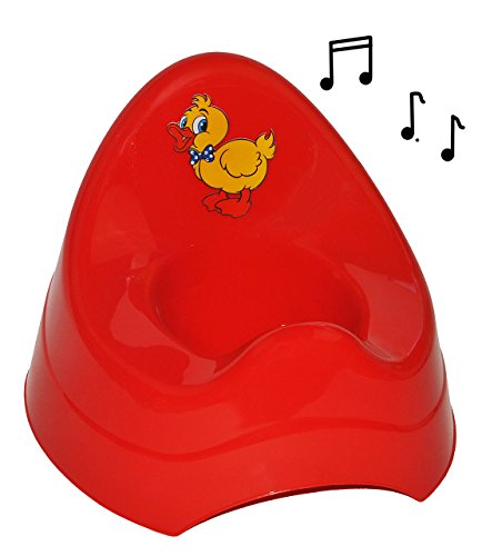 alles-meine.de GmbH Töpfchen/Nachttopf - mit Musik/Sound - groß - mit großer Lehne + Spritzschutz - Ente - rot - Babytöpfchen/Kindertopf/Lerntöpfchen - Toilettentrain.. von alles-meine.de GmbH