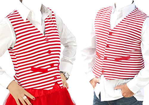 Unbekannt Tolle Ringel Weste rot weiß - Größe L Damen & Herren Ringelweste Karneval Unbekannt Tolle Ringel Weste rot weiß - Größe L Damen & Herren Ringelweste Karneval von Unbekannt