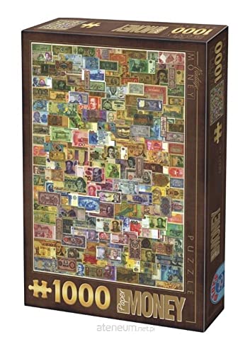 Unbekannt 75277-VC04 D-Toys Puzzle 1000 Pieces Vintage Collage: Banknotes, Multicolor von Unbekannt