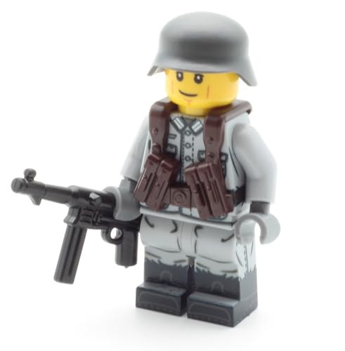 Deutscher Soldat | Ausgerüstet mit BrickArms Weste, MP40 und Helm | Bedruckte Custom Minifigur von BricksStuff