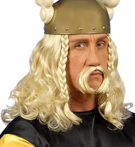W WIDMANN MILANO Party Fashion V6263 - Perücke Gaulois mit Schnurrbart, blond, Wikinger, Gallier, Motto-Party, Karneval von WIDMANN MILANO PARTY FASHION