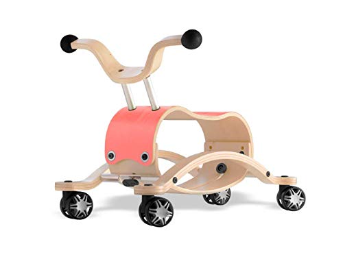 Unbekannt Wishbone Mini FLIP Mix & Match 2in1 - Rutschauto + Schaukel in Farbe: Top pink + Race Base mit 360° drehbaren Räder von Unbekannt