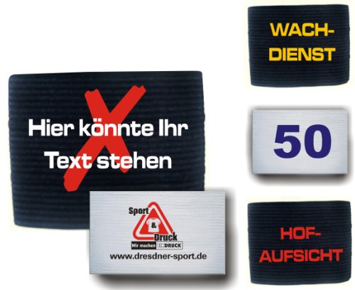 Unbekannt gummieelastische Armbinde (Höhe 6 cm) (Farbe schwarz) Bedruckt mit IHREM INDIVIDUELLEM Text (Farbe schwarz) von Unbekannt