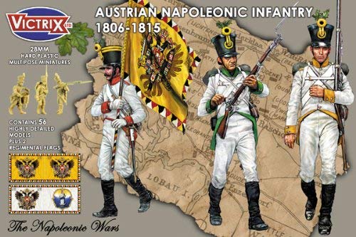 Victrix VX0014 - Österreichische napoleonische Infanterie 1806-1815 - 56 Figur Box Set mit Fahnen - 28mm Plastik Miniaturen Napoleonic von Unbekannt