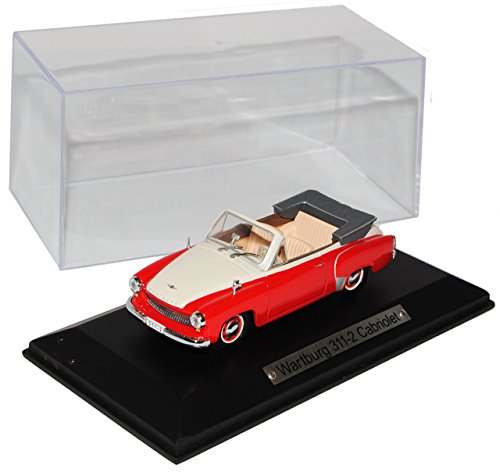 Wartburg 311-2 Cabriolet Rot Weiss 1/43 Atlas Sonderangebot Modell Auto mit individiuellem Wunschkennzeichen von Modellcarsonline