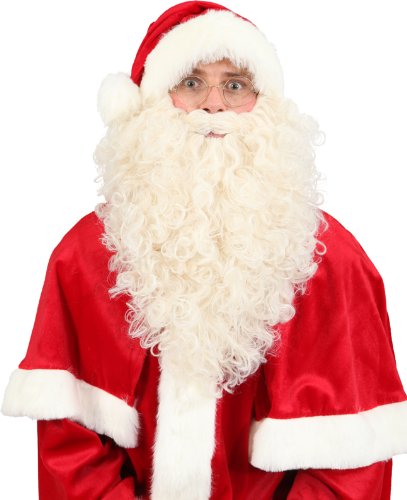 Weihnachten Nikolaus Perücke + Bart Luxus weiß von Unbekannt