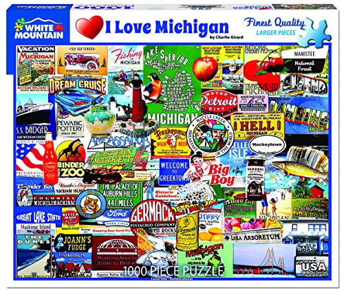White Mountain 1221PZ - Girard: Ich liebe Michigan - 1000 Teile Puzzle von White Mountain