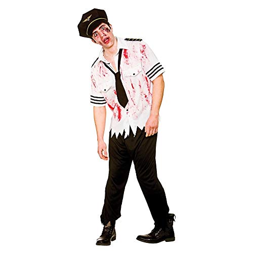 Zombie Pilot Men's Costume Scary Halloween Fancy Dress von Wicked Costumes