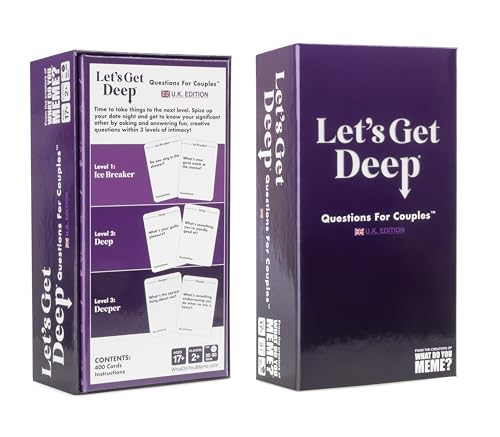 WHAT DO YOU MEME? Let's Get Deep (UK-Version), tiefere Fragen für Paare, Kartenspiel mit Liebessprache, tolles Geschenk für Ihren Partner, ab 17 Jahren, für 2+ Spieler von WHAT DO YOU MEME?