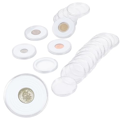 Uncle Paul 20 Sets Münzkapseln 46 mm mit 6 Größen (17/22/27/32/37/46 mm) Schaumstoffdichtungen Münzetui-Halter Schutz für Münzsammlung von Uncle Paul