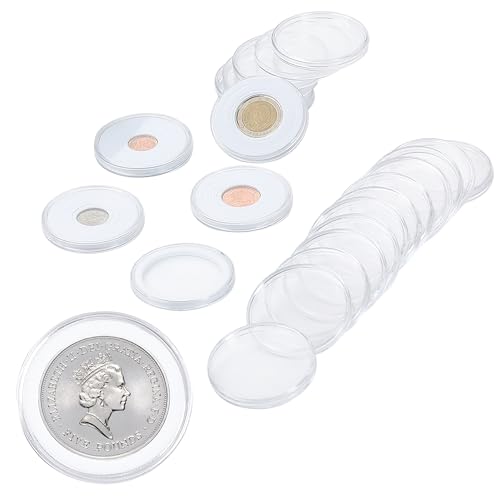 Uncle Paul 20 Sets Münzkapseln 46 mm mit 6 Größen (18/23/28/33/38/46 mm) Schaumstoffdichtungen Münzetui-Halter Schutz für Münzsammlung von Uncle Paul