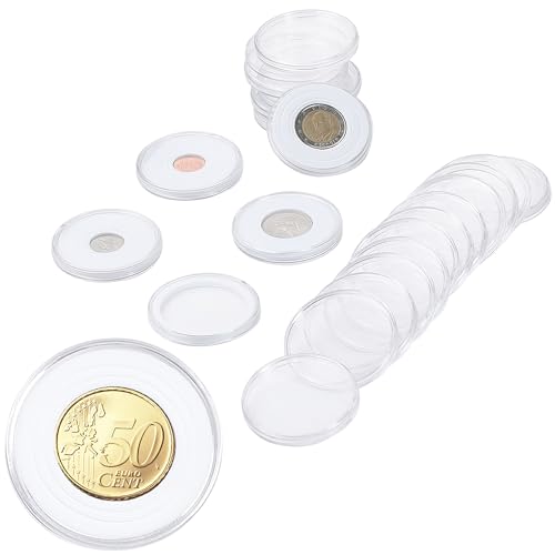 Uncle Paul 20 Sets Münzkapseln 46 mm mit 6 Größen (19/24/29/34/39/46 mm) Schaumstoffdichtungen Münzetui-Halter Schutz für Münzsammlung von Uncle Paul