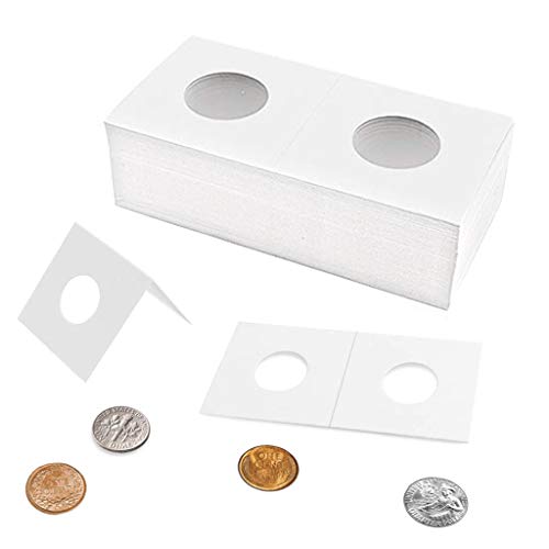 Uncle Paul 50 Stück Münzumschläge – 20,5mm PE-Folie, säurefreie 2x2 Zoll Kartonhalterungen für Münzen bis 19mm CS07205 von Uncle Paul