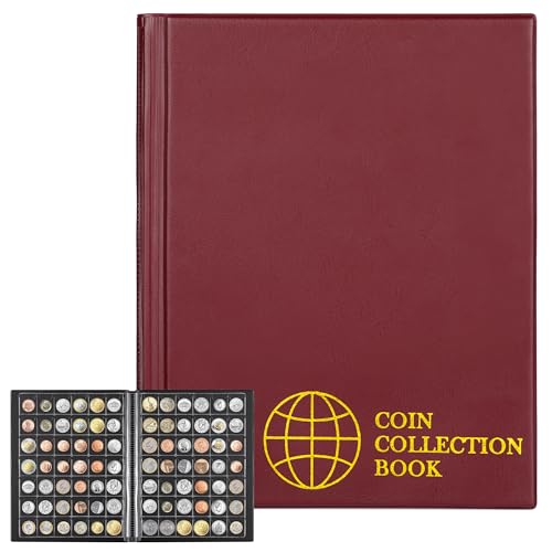 Uncle Paul Münzalbum mit 420 Fächern – 10 Blatt Münzsammelbuch, 28 × 30 mm Raster, Sammelhalter für Sammler, Pfund, Penny, Cent, Euro, CS0242RE von Uncle Paul