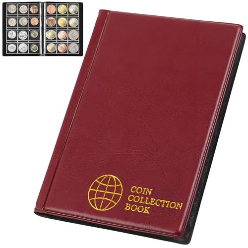 Uncle Paul Münzsammlung Album 120 Taschen - 3x3cm Münzhalter Buch Münzlager Album Geld Penny Tasche für Sammler Röte CS0112RE Uncle Paul Münzsammlung Album 120 Taschen - 3x3cm Münzhalter Buch Münzlager Album Geld Penny Tasche für Sammler Röte CS0112RE von Uncle Paul