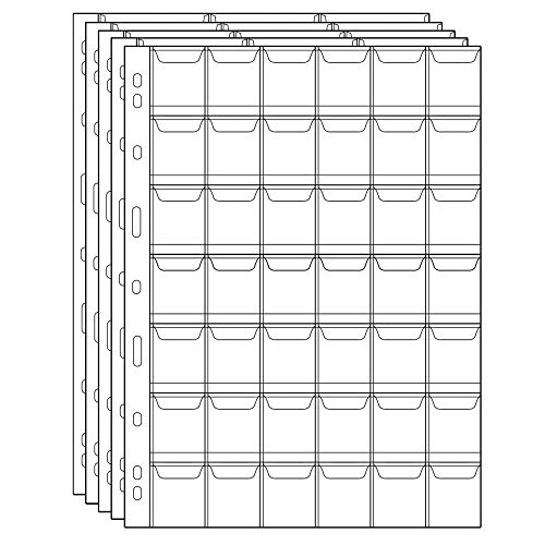 Uncle Paul Seiten für Münzfächer – 42 Fächer Standard-9-Loch-Münzfächer-Einsätze Sammelhüllen für Münzen 5 Blätter CS03542 von Uncle Paul