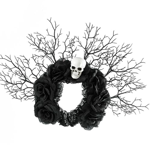 Totenkopf-Rose, Kunstharz-Kopfschmuck für Halloween-Kostüme, dunkle Themenpartys, Spitzenstile, Haarschmuck, Unisex, dunkle Themen-Haarspange von UncleS