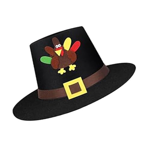 UncleS Schwarzer Hut für Thanksgiving, Party, atmungsaktiv, bequem zu tragen für Männer und Frauen, Thanksgiving, Hochzeit, Alltag, Männer und Frauen von UncleS