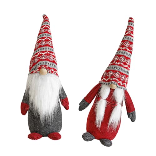 UncleS Weihnachtsknnome Ornamente Plushie Zwergs Toy Tisch Top Dekoration 1 Paar Schönes Geschenk Weicher Stoff Weihnachtsdekoration von UncleS