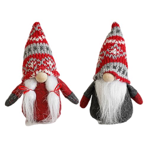 UncleS Weihnachtsknnome Ornamente Plushie Zwergs Toy Tisch Top Dekoration 1 Paar Schönes Geschenk Weicher Stoff Weihnachtsdekoration von UncleS