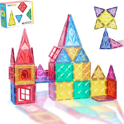 Magnetische Bausteine, Montessori Spielzeug für Kinder 42PC Set, STEM Magnetische Blöcke Bauspielzeug Vorschule Lernen für 3 4 5 6 Jahre Kinder Jungen & Mädchen Geschenk von Under the Baubles