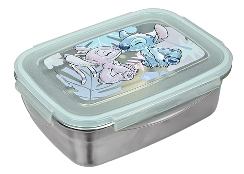 Undercover - Disney Stitch Brotdose mit Gummidichtung - aus Edelstahl - 550 ml Fassungsvermögen - Sandwichbox Schule - Brotzeitdose für Kinder - Lunchbox von Undercover