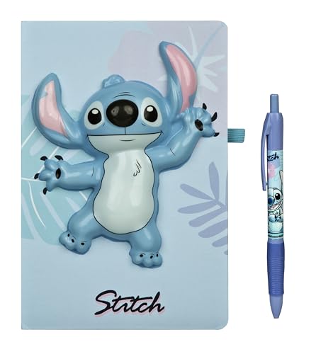 Undercover - Disney Stitch Notizbuch - Hardcover mit 3D Squishy Motiv - 60 Blatt FSC Papier - inkl. Kugelschreiber in Geschenkbox - für Kinder und Jugendliche von Undercover
