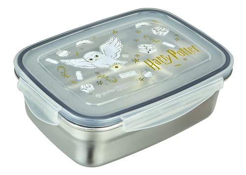 Undercover - Harry Potter Brotdose mit Gummidichtung - aus Edelstahl - 550 ml Fassungsvermögen - Sandwichbox Schule - Brotzeitdose für Kinder - Lunchbox von Undercover