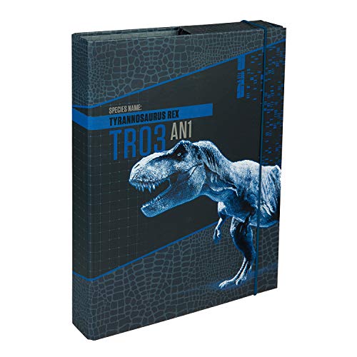 Undercover JURP0940 - Heftbox A4, Sammelmappe mit Spanngummi, Jurassic World, ca. 31,5 x 24,5 x 4,5 cm von Undercover