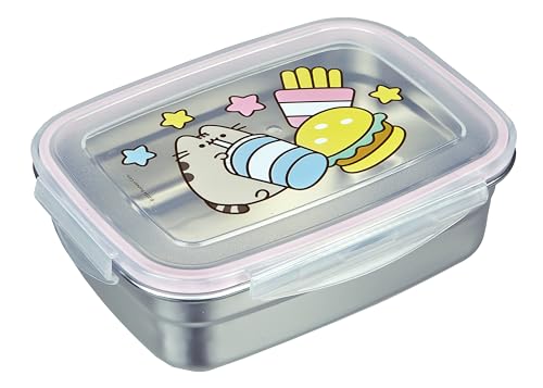 Undercover - Pusheen Brotdose mit Gummidichtung - aus Edelstahl - 550 ml Fassungsvermögen - Sandwichbox Schule - Brotzeitdose für Kinder - Lunchbox von Scooli
