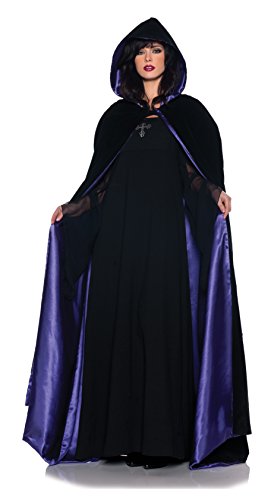 Underwraps Gothic Deluxe Velvet & Satin Cape Vampire Costume, Black/Purple, 63" von Underwraps