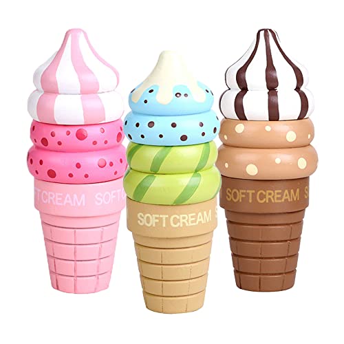 Ungfu Mall 3PCS Holzeis Magnetic Connected Food Rollenspiel Kinder Geschenk Spielzeug Spiel Zufällige Farbe Ungfu Mall 3PCS Holzeis Magnetic Connected Food Rollenspiel Kinder Geschenk Spielzeug Spiel Zufällige Farbe von Ungfu Mall