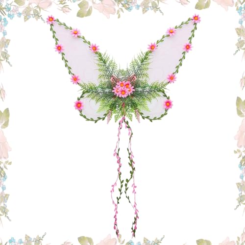 Fairy Wings, Fairy Costume with Vines, Women's Ethereal Wings for Cosplay, Stage Performance, Holiday, Pride Parade, Halloween, Christmas, Garden Party, or Fantasy Event, 48x63cm Multicolor Fairy Wings, Fairy Costume with Vines, Women's Ethereal Wings for Cosplay, Stage Performance, Holiday, Pride Parade, Halloween, Christmas, Garden Party, or Fantasy Event, 48x63cm Multicolor von Ungtyb