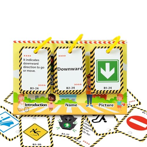 Flash Card Toy, Road Signs Game, Educational Flash Cards, Traffic Learning Toy with Realistic and Interactive Design for Preschool Children, 6.5x11.69 Inches Flash Card Toy, Road Signs Game, Educational Flash Cards, Traffic Learning Toy with Realistic and Interactive Design for Preschool Children, 6.5x11.69 Inches von Ungtyb