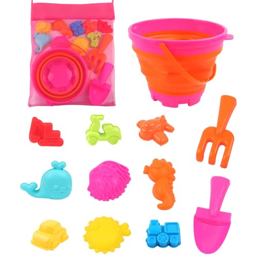 Kids Sand Bucket and Shovel Set, Foldable Pail Kit, Beach Castle Building Toys, Outdoor Sandbox Games for Travel, Summer, Camping, Digging Fun, 13 Pieces, 1 Set Kids Sand Bucket and Shovel Set, Foldable Pail Kit, Beach Castle Building Toys, Outdoor Sandbox Games for Travel, Summer, Camping, Digging Fun, 13 Pieces, 1 Set von Ungtyb