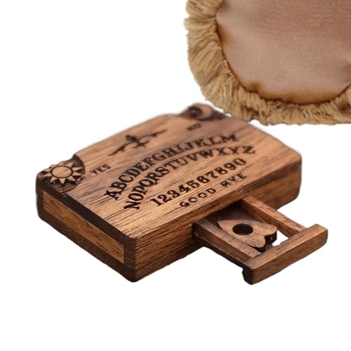 Miniature Wooden Spirit Board with Planchette, Decorative Ouija Board Miniature for Friends and Family Gatherings, Spirit Board for Paranormal Fun, Small Wooden Ouija Board Décor for Parties and Miniature Wooden Spirit Board with Planchette, Decorative Ouija Board Miniature for Friends and Family Gatherings, Spirit Board for Paranormal Fun, Small Wooden Ouija Board Décor for Parties and von Ungtyb