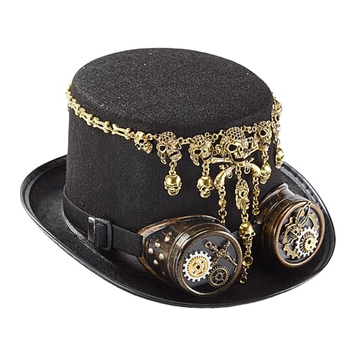 Steampunk Hat, Unisex Cap Removable Goggles, Creative Halloween Hat, Skull Chain Hat, Halloween Carnival Hats, Steampunk Cosplay Hats, Removable Goggles Cap for Halloween, Carnival, Cosplay Steampunk Hat, Unisex Cap Removable Goggles, Creative Halloween Hat, Skull Chain Hat, Halloween Carnival Hats, Steampunk Cosplay Hats, Removable Goggles Cap for Halloween, Carnival, Cosplay von Ungtyb