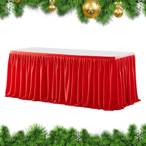 Tischrock - Dekorativer Schreibtisch Übertreibungen für Veranstaltungen Feierlichkeiten | -Resistentes Polyester mit plissierten Design, einfacher Einrichtung Cover für Bankette, Geburtstage, Urlaubsv Tischrock - Dekorativer Schreibtisch Übertreibungen für Veranstaltungen Feierlichkeiten | -Resistentes Polyester mit plissierten Design, einfacher Einrichtung Cover für Bankette, Geburtstage, Urlaubsv von Ungtyb