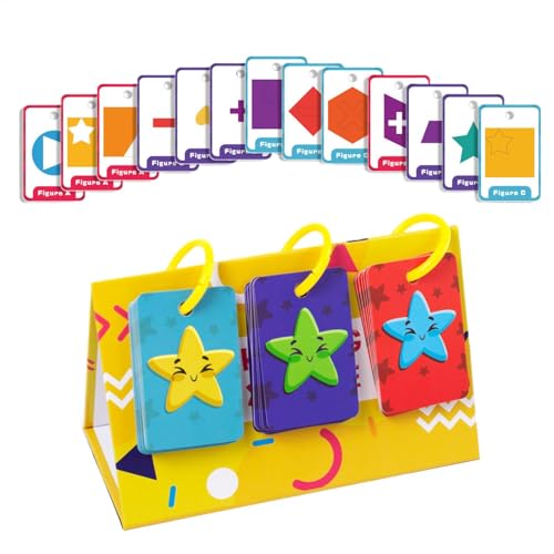 Toddler Flash Cards, Learning Cards, Educational Toddler Learning Toys, Creative Color Recognition Cards, Lightweight and Compact, for Boys and Girls, 60 Pieces von Ungtyb