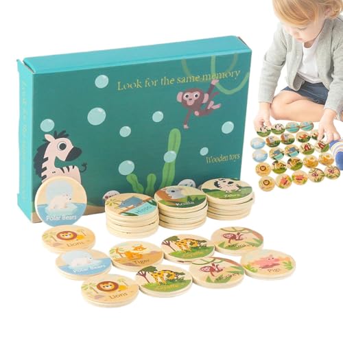 Ungtyb Animal Design Matching Game, Wooden Concentration Game, Wooden Animal Matching Toy, Decorative Animal Matching Game 17.5x12.3x3cm for Kids, Home, Living Room, Multicolor Ungtyb Animal Design Matching Game, Wooden Concentration Game, Wooden Animal Matching Toy, Decorative Animal Matching Game 17.5x12.3x3cm for Kids, Home, Living Room, Multicolor von Ungtyb