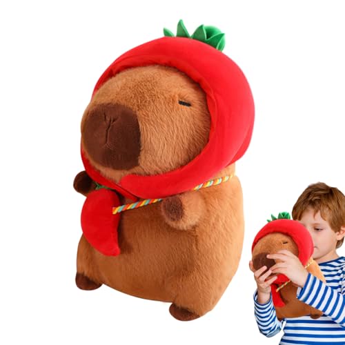 Ungtyb Capybara Plush, Soft Vegetable Theme Stuffed Animal Doll, 28cm with Hat and Bag, Cute Home Decoration for Living Room, Bedroom, Study, 7.87x6.69x11.02 Inches von Ungtyb