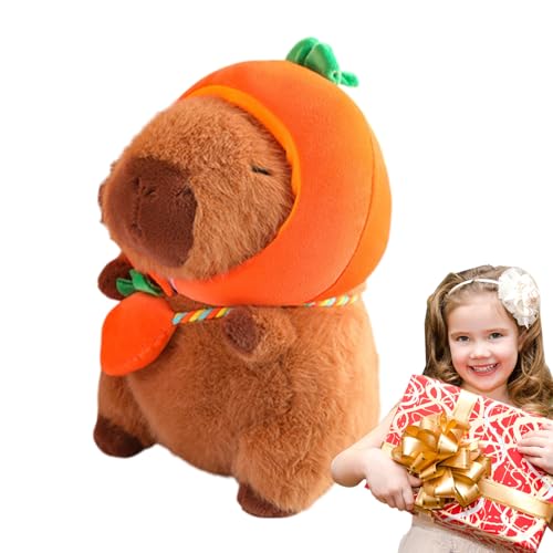 Ungtyb Capybara Plush, Soft Vegetable Theme Stuffed Animal Doll, 28cm with Hat and Bag, Cute Home Decoration for Living Room, Bedroom, Study, 7.87x6.69x11.02 Inches von Ungtyb