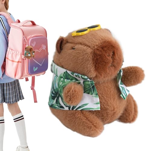 Ungtyb Capybara Stuffed Animal Key Chain, Cute Plush Ornament with Sunglasses, Outfit, Soft Tiny Toy, Hangable Decoration, Backpack Clip Accessory for Boys and Girls, 4.72 Inches von Ungtyb