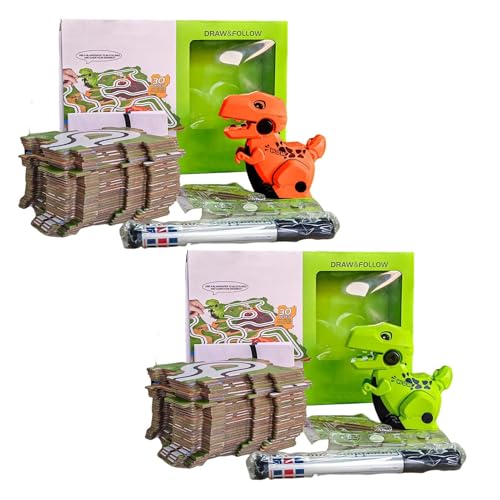 Ungtyb Dinosaur Adventure Race Track, Interactive Educational Toy, Flexible Race Car Track, Realistic Dinosaur Figuren Easy Assembly Ideal für und Mädchen, 3,94 x 2,56 x 2,56 Zoll von Ungtyb