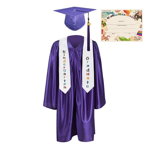 Ungtyb Hut Und Toga Für Den Abschluss 'Kindergarten | Toga Komplett-Set Für Kleine Kinder, Akademisches Kleid Junior Con, Glückwünsche Kostüm Für Neodiplomate 2025 von Ungtyb
