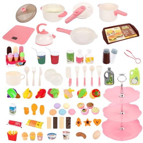 Ungtyb Kinder-Küchenspiele Spielset Küche Spielset für Kinderküche Spielzeug - 98-teiliges Dessert-Spielset für Kinderküche - Spielen Sie Töpfe und Pfannen, Spielzeug Ungtyb Kinder-Küchenspiele Spielset Küche Spielset für Kinderküche Spielzeug - 98-teiliges Dessert-Spielset für Kinderküche - Spielen Sie Töpfe und Pfannen, Spielzeug von Ungtyb