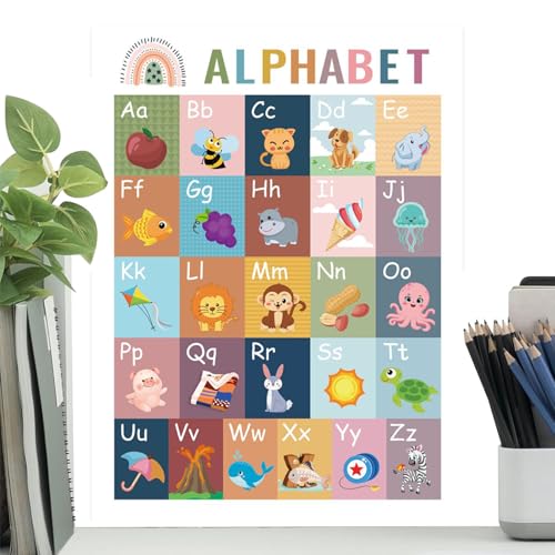 Ungtyb Lernposter für Vorschulkinder, Bildungstabellen – Interaktives Boho-Grafik-Set für Zuhause, Schule, Reisen, Entwicklung, Geschicklichkeit von Ungtyb