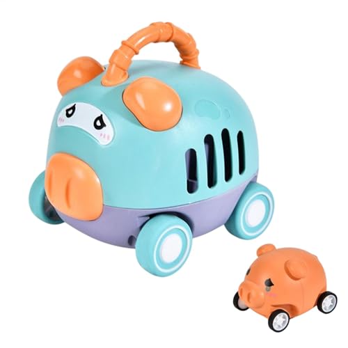 Ungtyb Press and Go Car, Cartoon Animal Inertia Race Vehicle, Cute Sliding Friction Toy, Fine Motor Skills Development for Boys, Girls, Toddler and Young Kids 11x11x9cm 150g Multicolor von Ungtyb