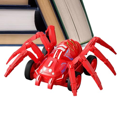 Ungtyb Spider Shape Toy Cars - Inertia Play Vehicles for Boys and Girls, Lustige Lernautos zum Spielen im Freien, , Parkspielzeug für Kinder, 13 x 11 x 5,3 cm Rot Weiß von Ungtyb