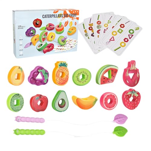 Ungtyb Threading String Toy, Shape Matching Classification Game, Adorable Fruit Theme Wood Block Threading Game for Kid's Educational Teaching Aids, 8.27x1.97x5.51 Inches Ungtyb Threading String Toy, Shape Matching Classification Game, Adorable Fruit Theme Wood Block Threading Game for Kid's Educational Teaching Aids, 8.27x1.97x5.51 Inches von Ungtyb